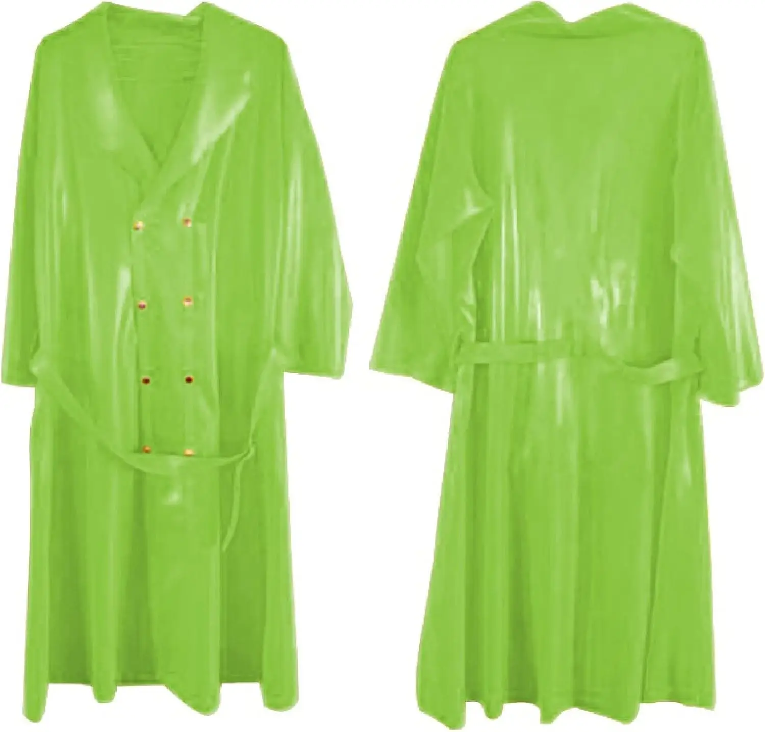 

Latex Rubber Unisex Green Long Sleeve Windbreaker