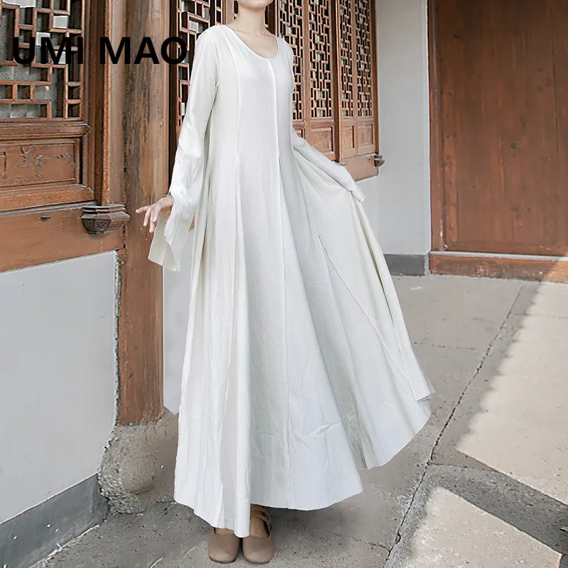 UMI MAO белые длинные платья осень-зима новое вязаное утолщенное длинное супер бессмертное большое распашное платье элегантное UMI MAO белые длинные платья осень-зима новое вязаное утолщенное длинное супер бессмертное большое распашное платье элегантное