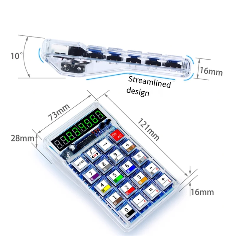 A45U Advanced DIY Lötset: Digitale LED-Röhrchenrechner, 51-Mikrocontroller, gesteuert mit Widerstandskonvertierung