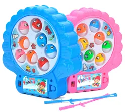 Kids Electronic Shell Shape Rotation Fishing Toys with Music and Two  Rod Funny Interactive Education   For Children