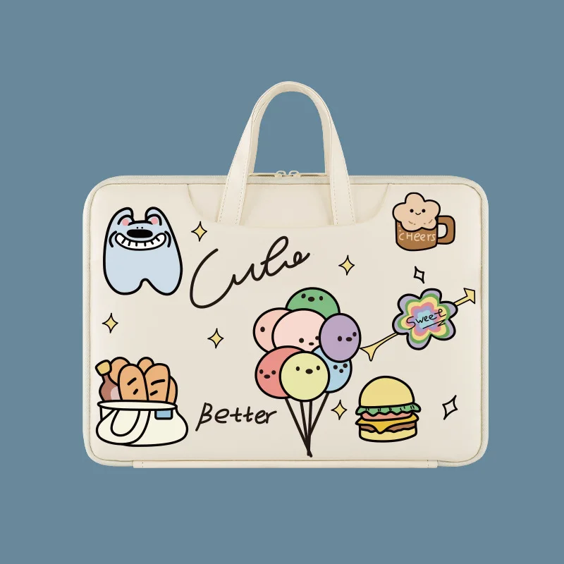 حقيبة كمبيوتر محمول كرتونية مقاس 14 بوصة غطاء حماية مقاوم للماء ومضاد للصدمات لهاتف HP Apple Huawei 13.3 15.6 بطانة بوليستر زهرية