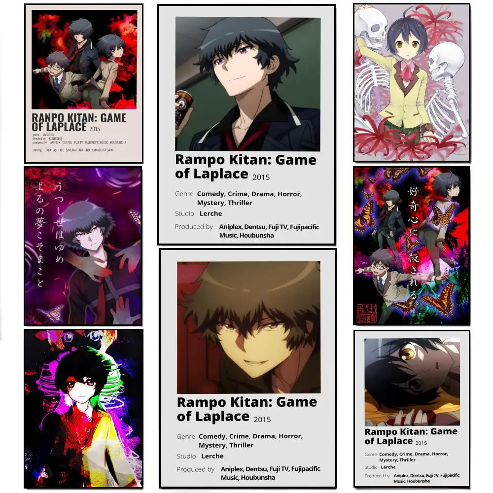 Dark Mysterious Anime R-Ranpo Kitan Game of Laplace Poster Poster HD  Waterproof Wall Sticker Bar Living Room Decor Gift