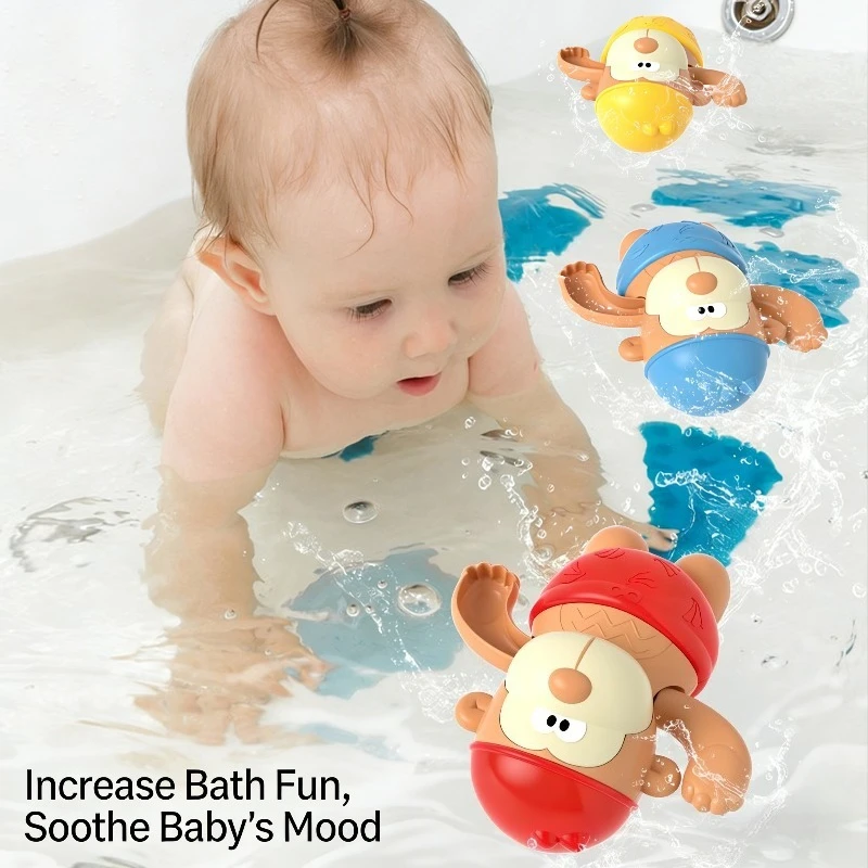 Baby Monkey Bathing Toy Summer Bathroom Water Play Toy Exercise Finger Flexibility Soothe Baby Bathing Game Clockwork Toy
