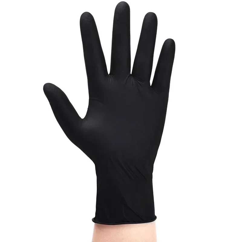 10pcs/set Nitrile Disposable Gloves Black Latex Powder Free Gloves Industrial Grade Cooking Working Cleaning Hair Dye Gloves