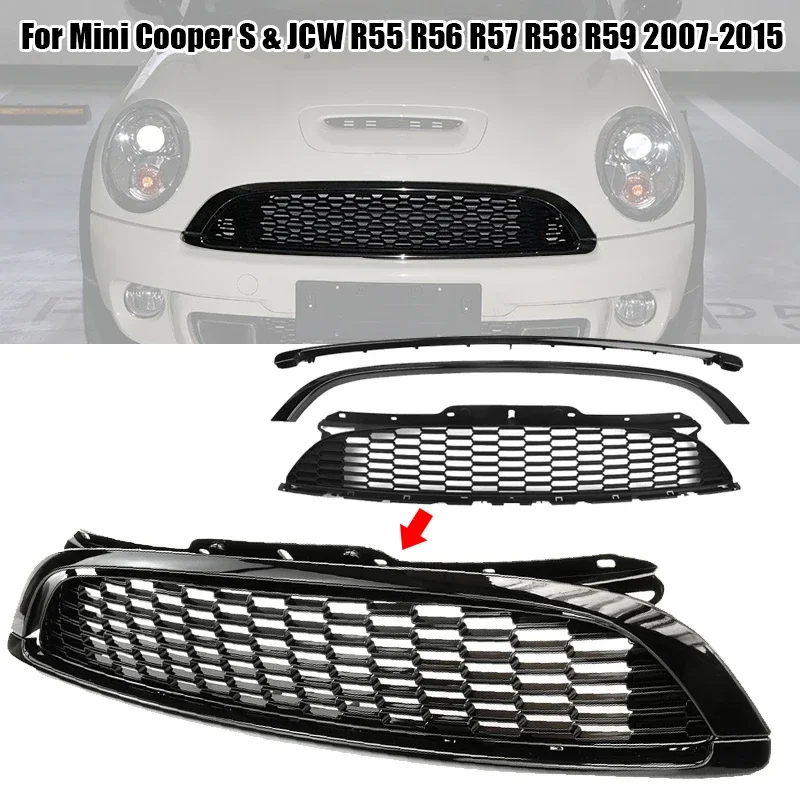 

Car Front Bumper Grille Cover Middle Grill Trim Frame for Mini R55 R56 R57 R58 Cooper S & JCW only 2007-2015 Bumper Trim Strips