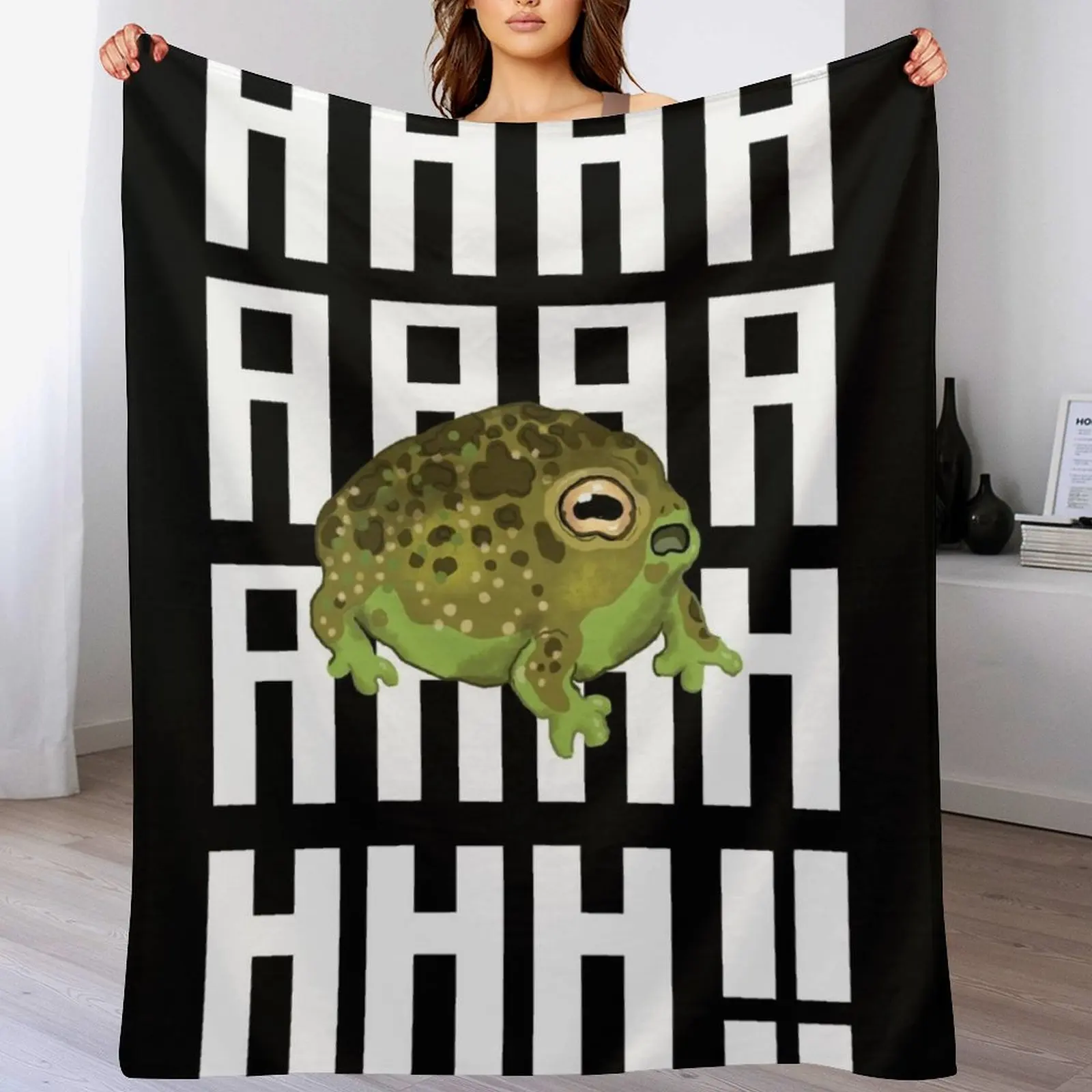 

Screaming Frog Throw Blanket Portable Lightweight Blanket for Travel Camping