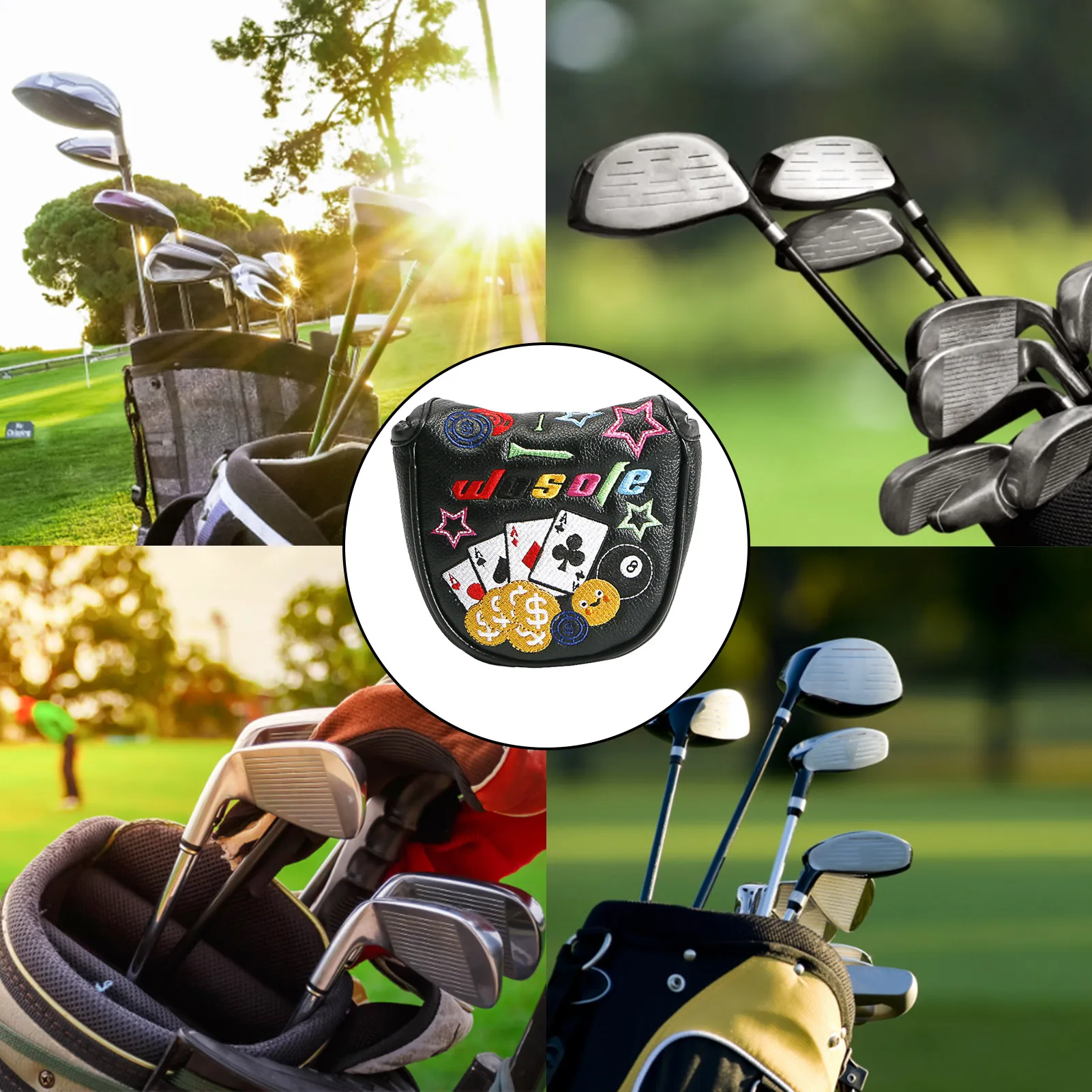 Golf Club Head Cover Golf Club Cover Protective Headcover Sleek Design Golf Accessories For Modern Straight Putters Half Circle