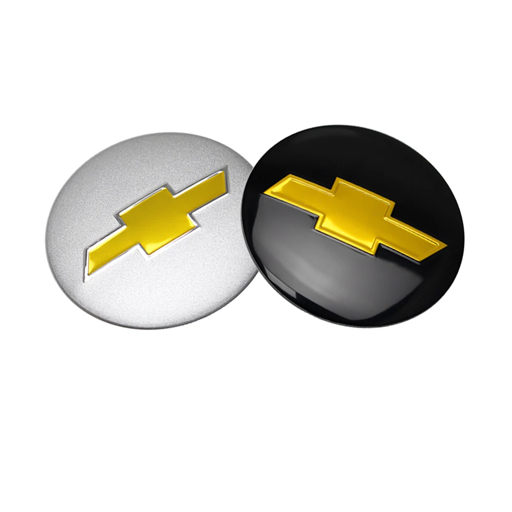 4 Piezas de Emblemas Metálicos de Aluminio para Tapas de Cubo de Rueda de Coche, Adhesivos para Chevrolet Cruze, Lacetti, Aveo, Cobalt, Malibu XL, Trax, Camaro
