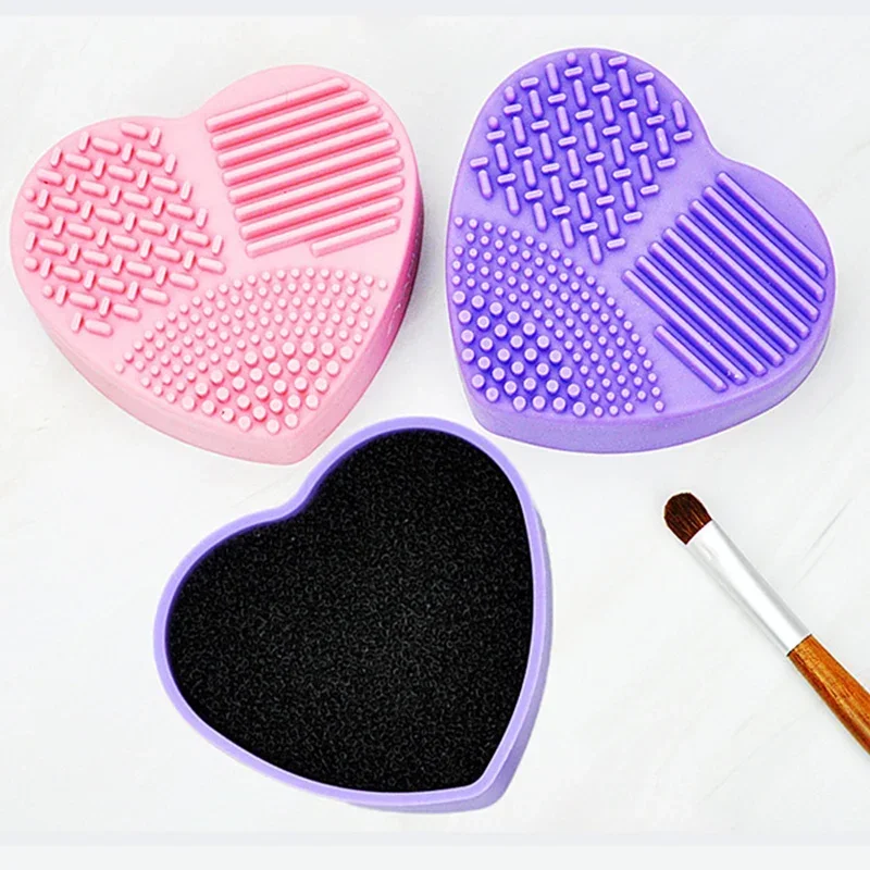 1PC Silicone pennello per trucco detergente Pad Make Up spazzola per il lavaggio tappetino per la pulizia del Gel fondotinta pennello per il trucco strumento per la pulizia della tavola