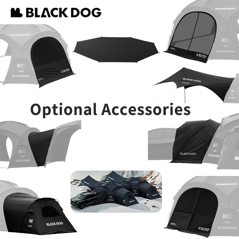 

Naturehike BLACKDOG Dome Tent Optional Accessories Door Mesh Curtain Car Tail Tent Expand Canopy Connector Bedroom Mat Tent Tool