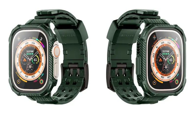 I-BLASON For Apple Watch Ultra 4/3/2/1 Case 49mm Armorbox Rugged Watch Band with 2Set Built-in Tempered Glass Screen Protector