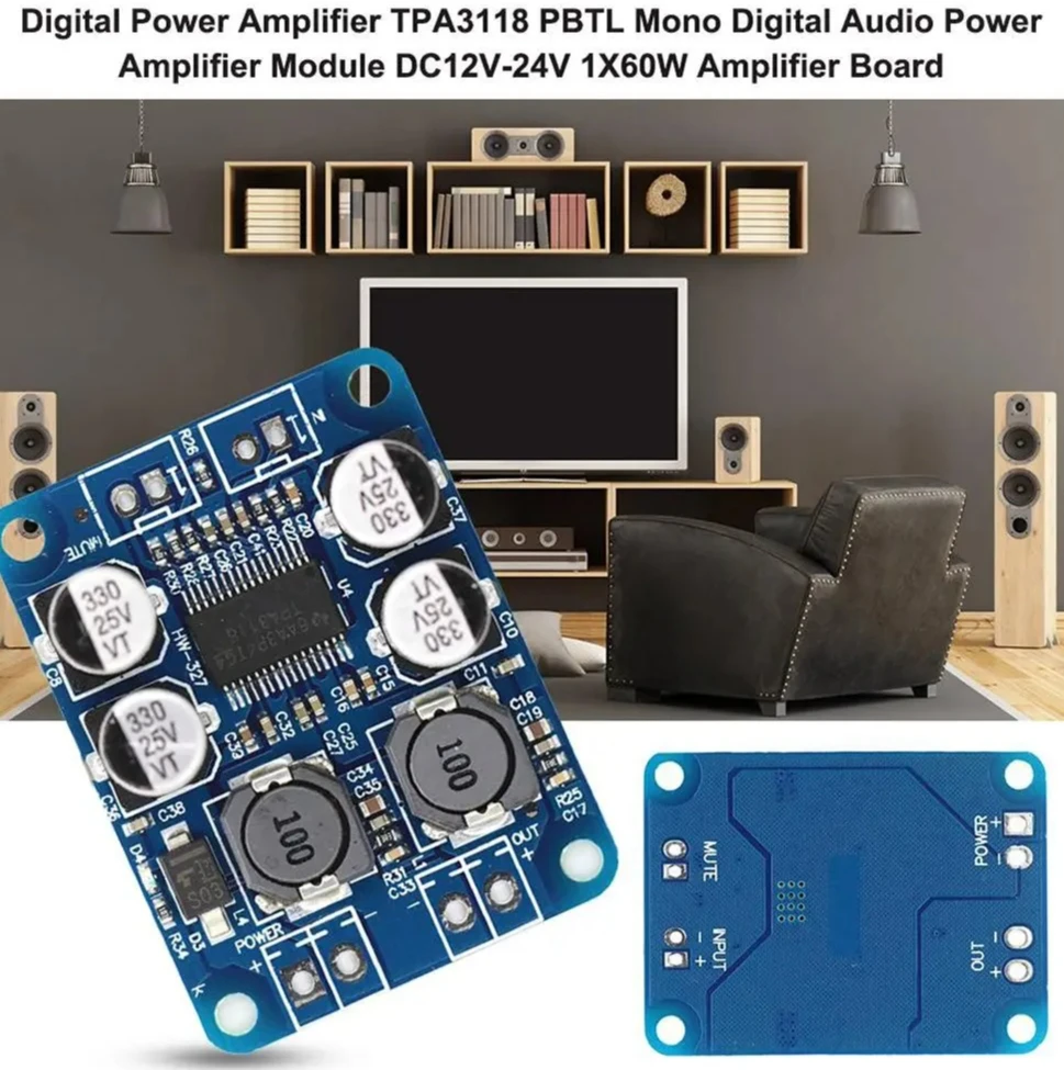 وحدة مكبر كهربائي رقمي 60 وات TPA3118 PBTL أحادية #2