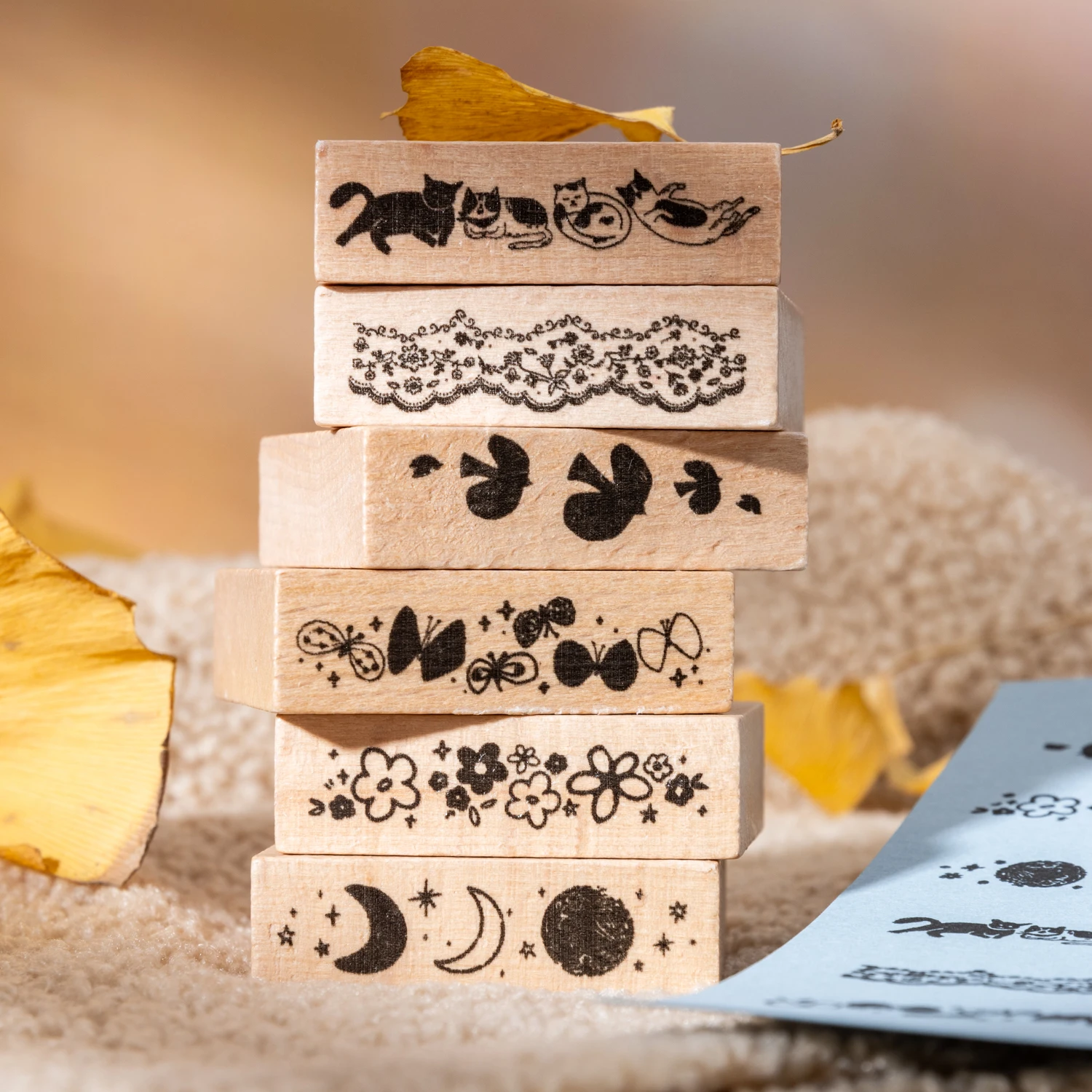 Little Flower Time Book Wooden Rubber Stamps Rubber Stamp For Card Making Retro style pattern