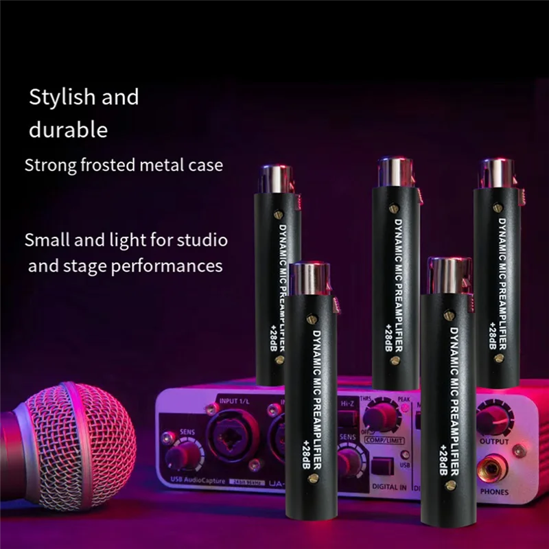 ABMF-Microphone Preamplifier For DM1 Dynamic 28DB Gain Mic Amplifier For Dynamic And Passive Ribbon Microphones