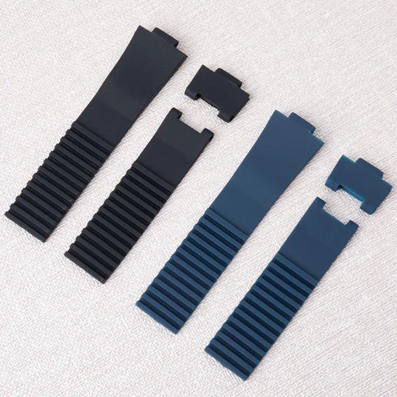 Soft Rubber Silicone Watchband Women Size for Athens Observation Navigation 1183 Waterproof Black Blue Ulysse Nardin 22mm*11mm