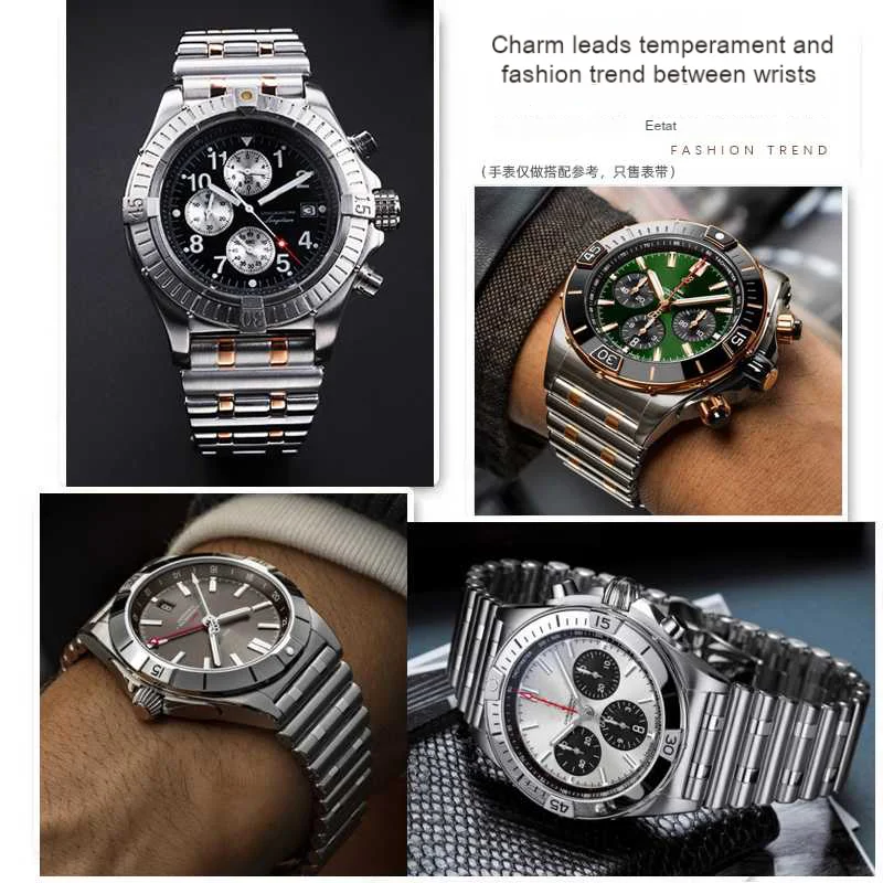 Dla Breitling Super mechaniczne zegarki łańcuszek do zegarka seria B01 pasek 22 24mm solidny pasek do zegarka ze stali nierdzewnej akcesoria męskie