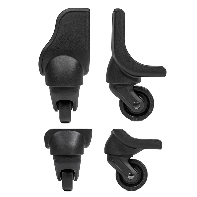 X5XA Suitcase Replacement Wheel Set with 4 Black Corner-Style Wheel Assemblies, Secured Construction, and Multi-Directional