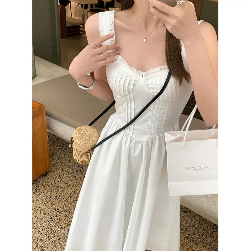 

Korean Fashion Birthday Dress for Women Summer Dress White Dresses Woman Vestido De Festa Feminino Sexy Vestido Para Mujer