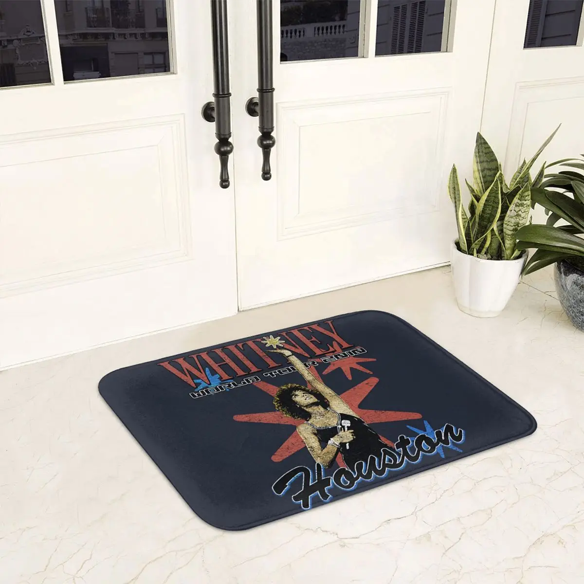 Whitney Houston World Tour Cracked Non-slip Doormat Floor Mat Antiwear Carpet Rug for Kitchen Entrance Home Bedroom Footpad Mats