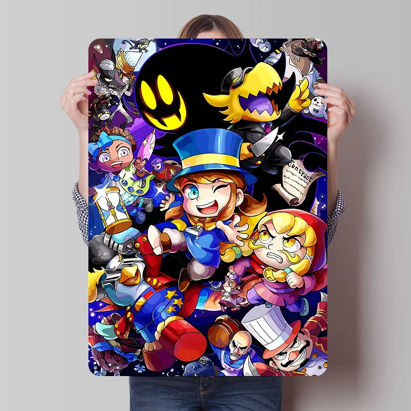 A Hat in Time Charaktere Bedrucktes Poster Personalisierte Wandkunst Retro Vintage Metallblechschilder für Heim- und Bürodekoration Wanddeko Haus