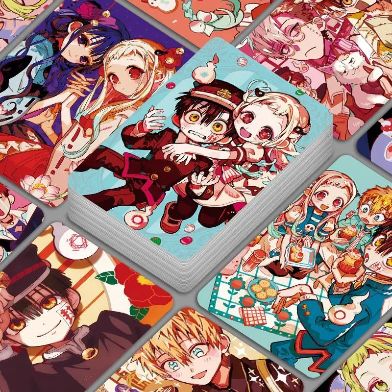55PCS Anime Toilet-bound Hanako-kun Laser Lomo Card Premium Decorative Photo Cards Hanako Nene Yashiro Teru Kou Sakura Aoi Akane