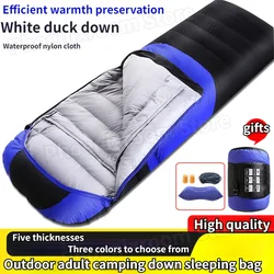 3.3kg Down Sleeping Bag Outdoor Adult Camping White Duck Down Sleeping Bag Winter Indoor and Outdoor Warm Thickened Sleeping Bag