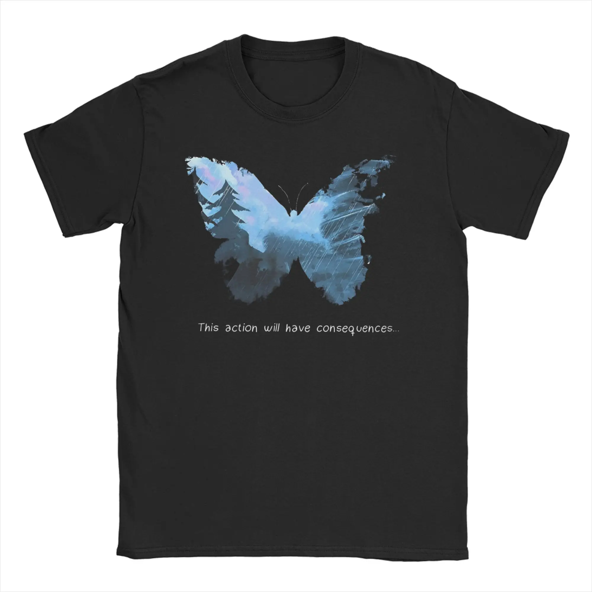 

Funny Life is Strange Butterfly T-Shirt for Men Women Round Neck Cotton T Shirt Game Short Sleeve Tees 4XL 5XL Clothes