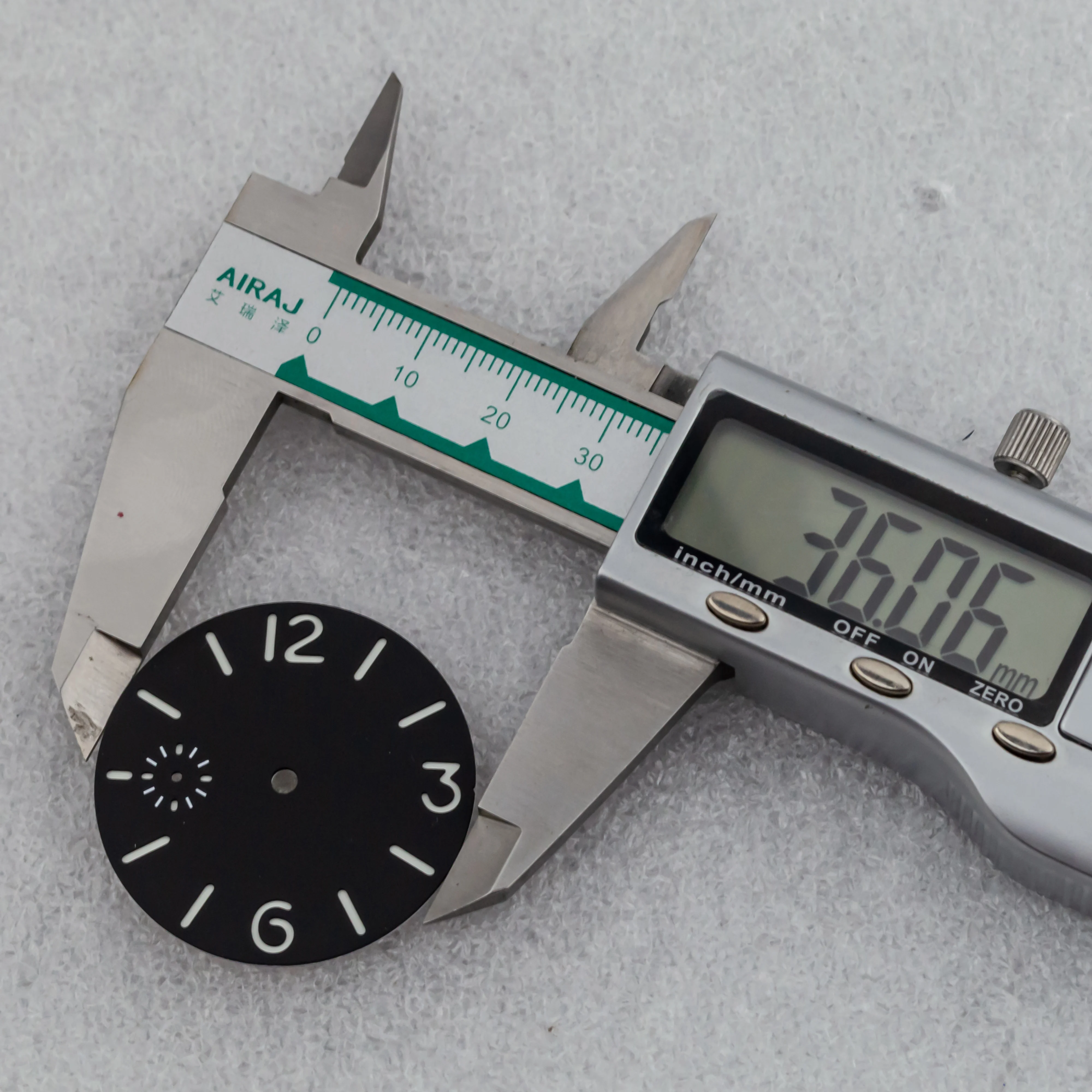 

36mm Black Watch Dial Green Luminous Dial Fit PAM 6152 6154 ETA6497 6498 ST3600 3620 Automatic Movement Modification Accessories