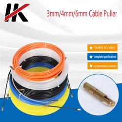 3mm/4mm/6mm Fiberglass Wire Cable Puller Fish Tape Reel Conduit Ducting Rodder Pulling Puller Guide Device 5/10/15/20M