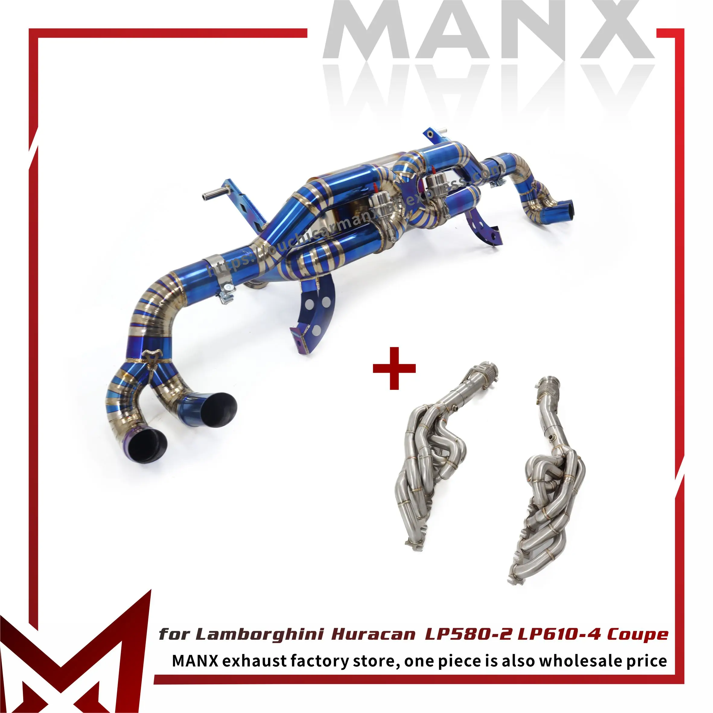 

MANX Catabck for Lamborghini LP580-2 LP610-4 Coupe with Vacuum valve High quality Manifold Exhaust system Ti