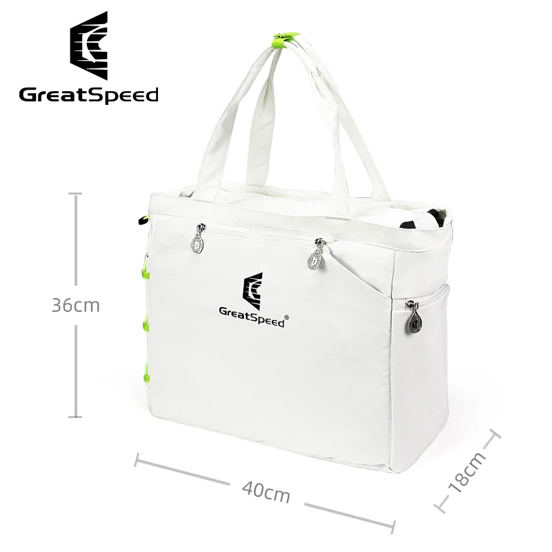 2026 GreatSpeed Unisex Tennis Racquet Tote Bag White Portable Badminton Squash Tennis Bag Professional Tennis Sport Shoulder Bag