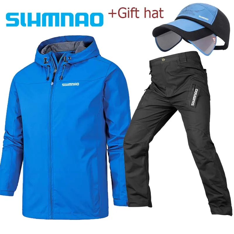 

Spring and Autumn Hooded Windproof and Waterproof Fishing Set, Outdoor Mountaineering and Cycling Suit, Hunting Tactical Pants