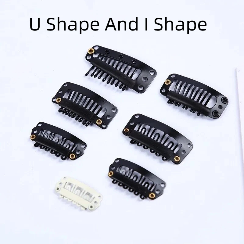 

30 pieces of U-shaped T-shaped 2.3-3.6CM wig extension clips, bb clips, 8-tooth real hair fixing accessories, and hair extension