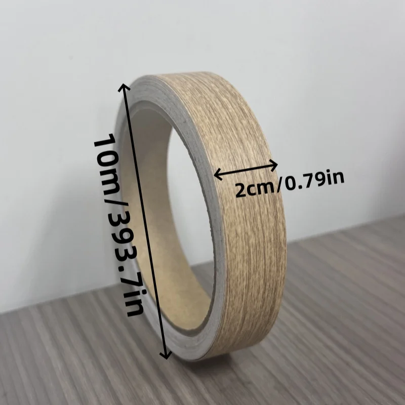 1 roll 10 meters x 2 centimeters PVC furniture edge decoration table edge repair edge wrapping tape, self-adhesive cabinet