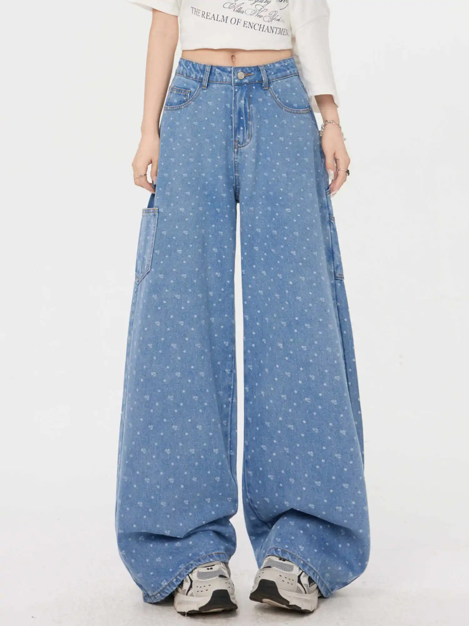 

Women's Dark Blue Y2k Baggy Jeans Harajuku Aesthetic Denim Trousers Japanese 2000s Style Jean Pants Vintage Trashy Clothes 2025