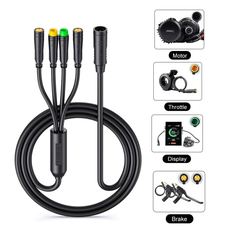 E-Bike Wasserdichtes 1T4 EB-Bus-Kabel für Tongsheng/UART-Protokoll Motoranzeige/Bremshebel/Daumengashebel Rundsteckverbinder