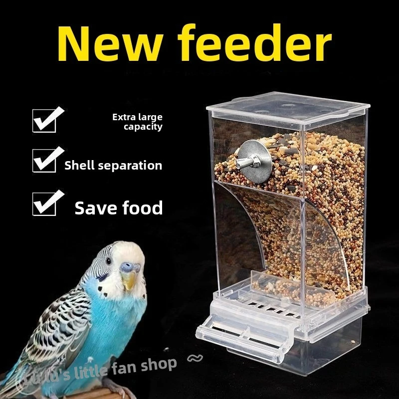 

Automatic Bird Feeder Parrot Food Dispenser Large Capacity Anti Spill Container Budgie Cockatiel Cage Tank Supplies Accessories