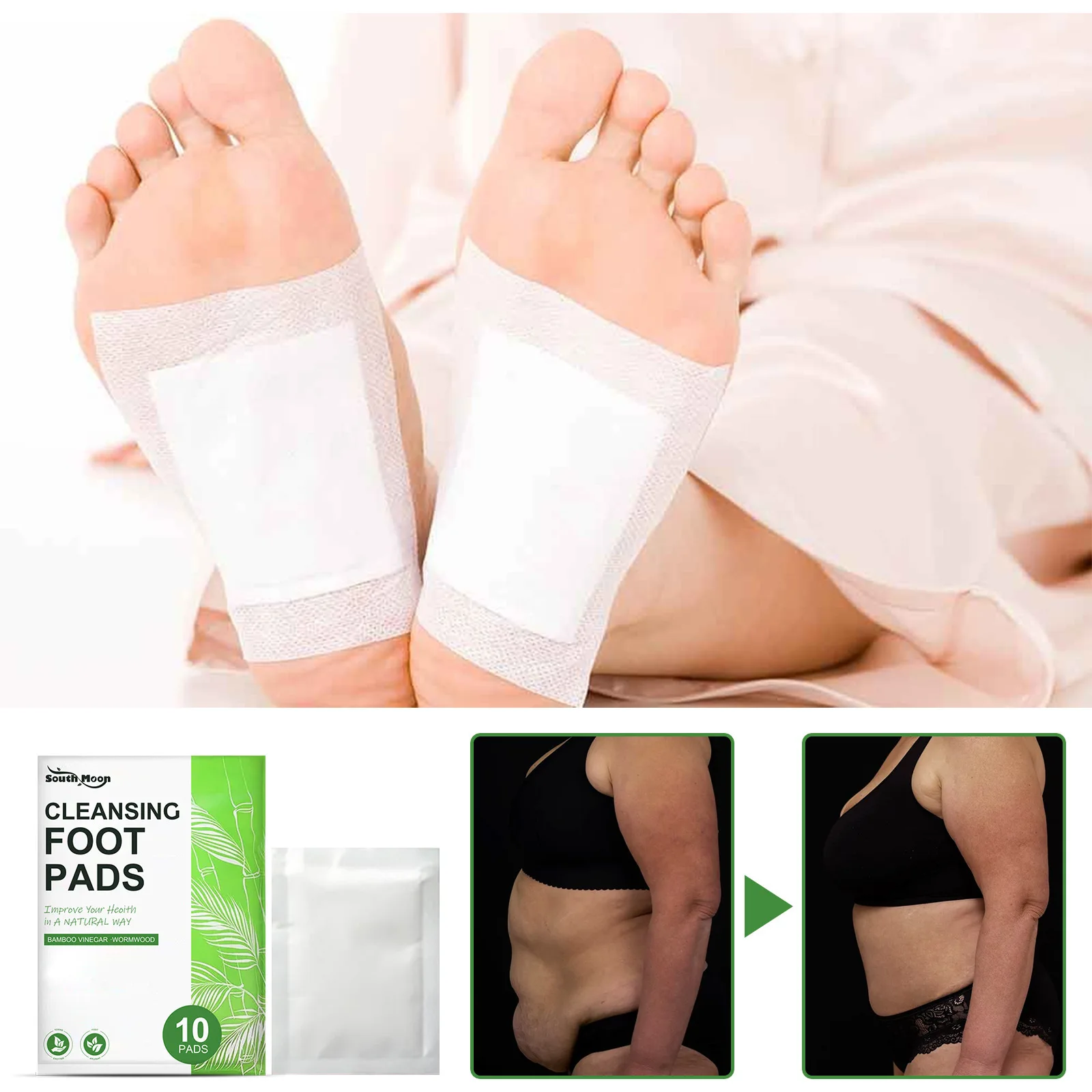 10/30Pcs  Anti-edema Use Easily Ginger Foot Pad Body Toxins Cleansing Herbal Adhesive Pads Deep cleansing of the body foot care