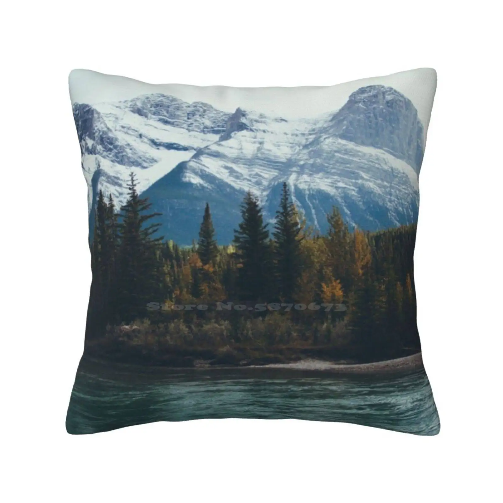 Mountain River Pillowslip Pillowcase Canada Canmore Alberta River Snow Capped Canadian Rockies Mountains Scenic Autumn Travel