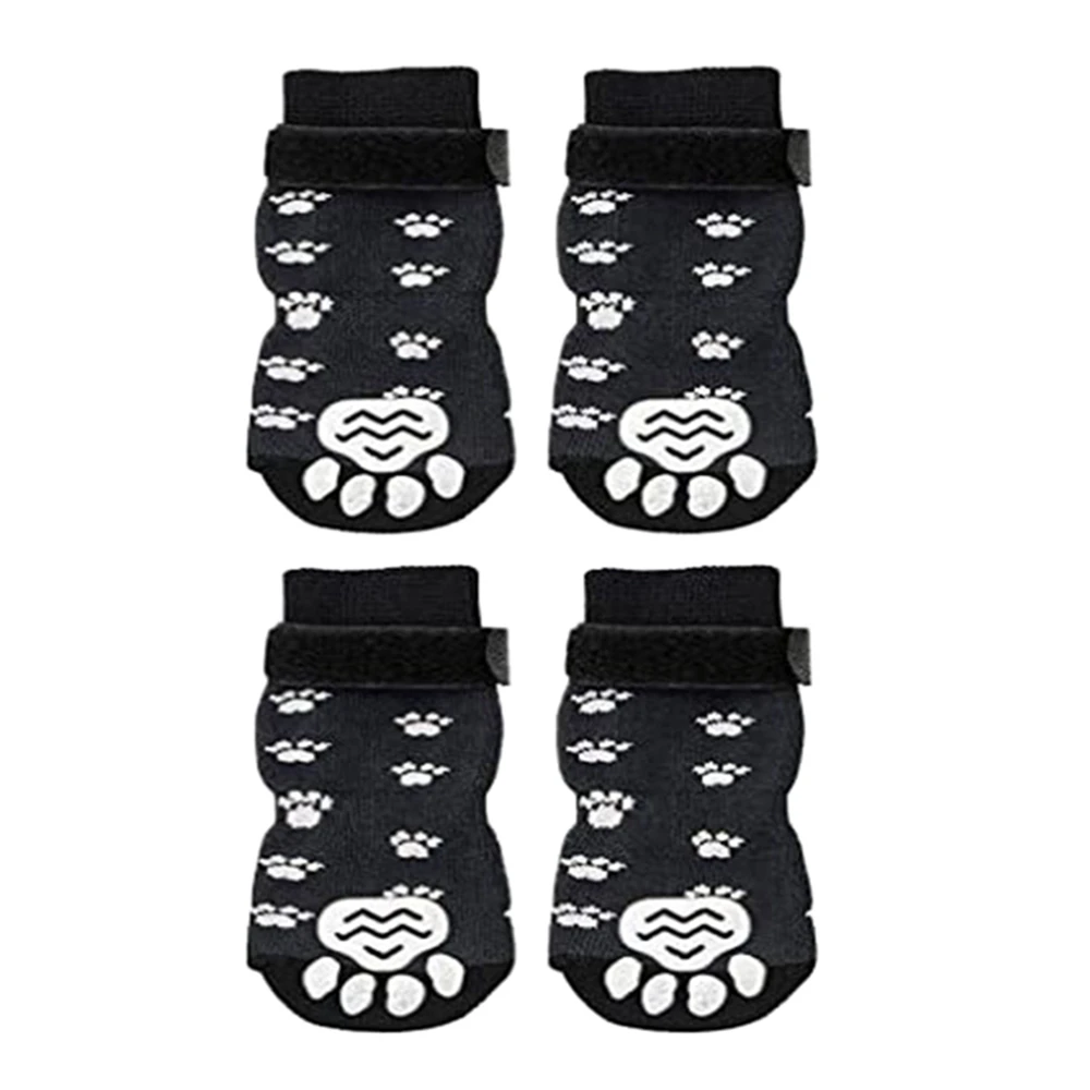 Warm Cotton Dog Socks Double Side Anti-slip Sock Elasticity Soft Comfortable Boots Stripe Stylish Pet Paw Protection for Winter