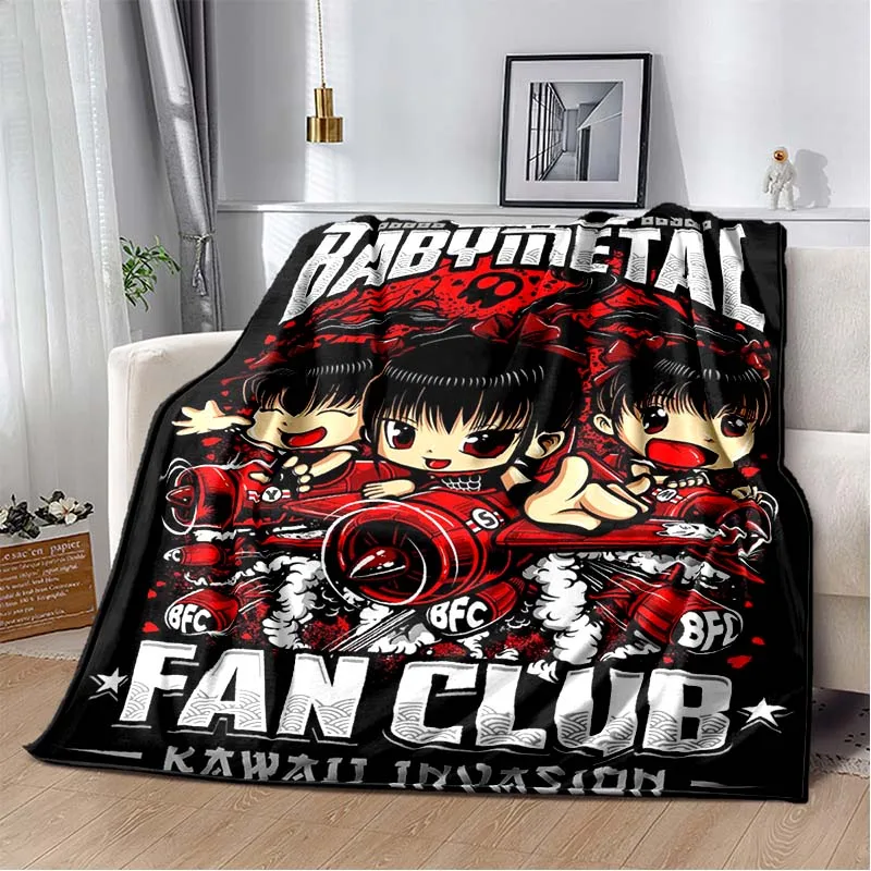 BabyMetal Rock Band Print Flannel Blanket Ultra Soft Warm Throw For Sofa Bedroom Game Room Living Room Home Bedding Decor Gift