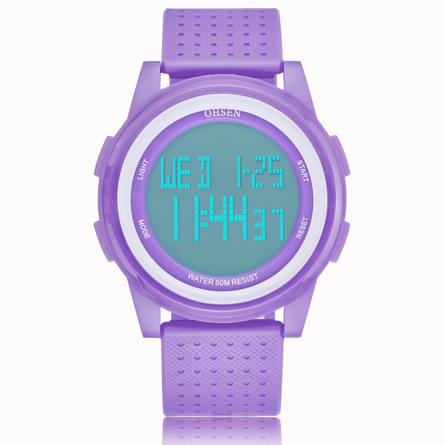 

OHSEN Women Digital Watches Led Waterproof Sport Electronic Couple Wristwatch Purple Ultra Thin Silicone Watch Relogio Feminino