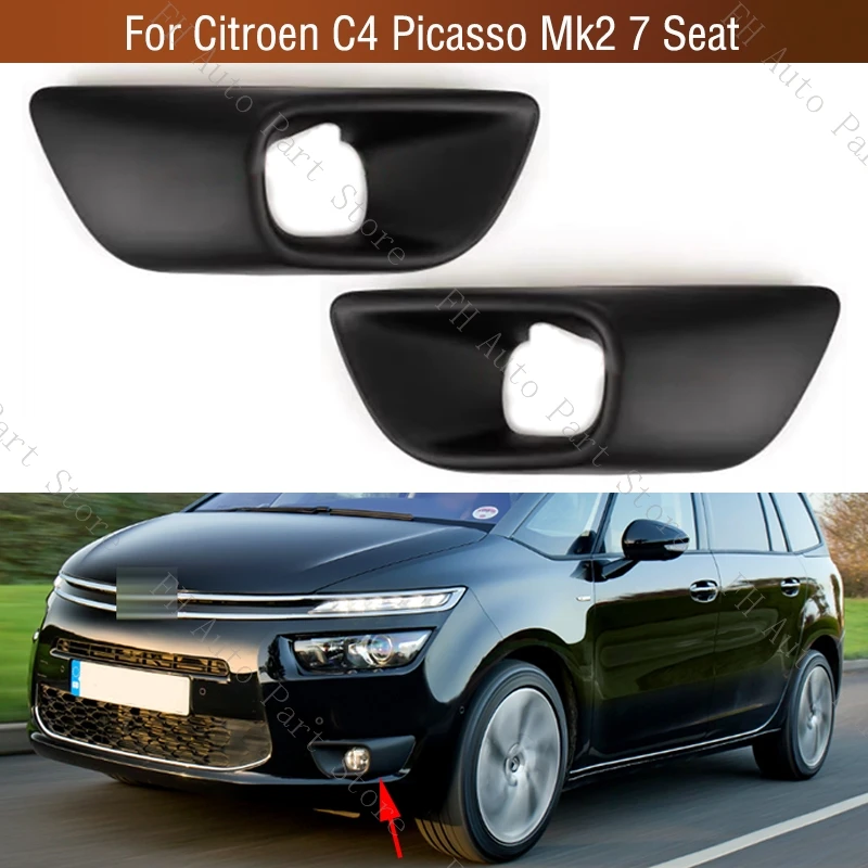 

Car Front Bumper Fog Light Lamp Cover Frame Grille Cap Lid Bezel Hood For Citroen C4 Picasso 7Seat
