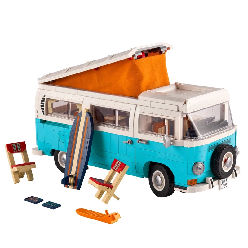 In Stock The T2 Camper Car Van Model Building Blocks Compatible 10279 DIY Bricks Toys for Children Christmas Birthday Gift