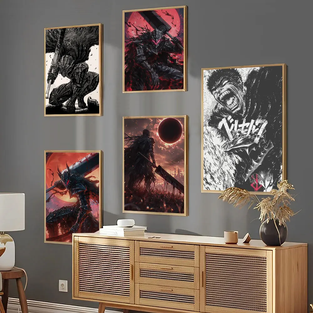 1PC Kentaro Miura Berserk Guts Comic Poster Leinwand Druck Malerei Wand Für Wohnzimmer Dekoration Büro Dekor