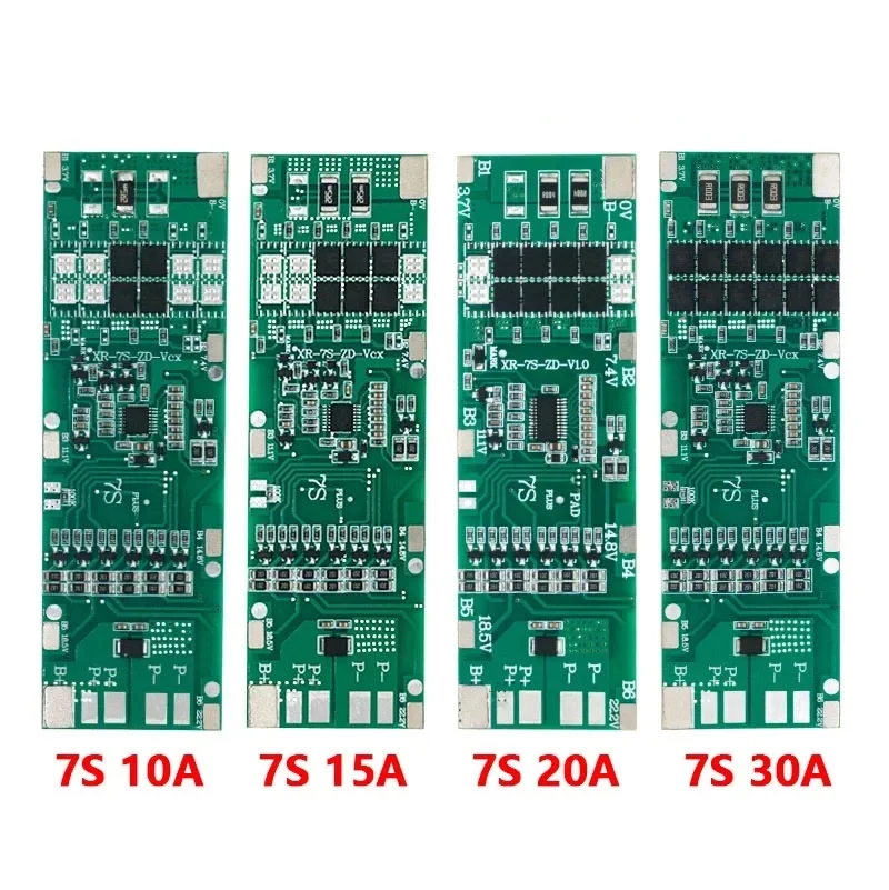 BMS 7S 24V 10A 15A 20A 30A Li-ion 18650 Battery Charge Board With Balance Function Short Circuit / Temperature Protection
