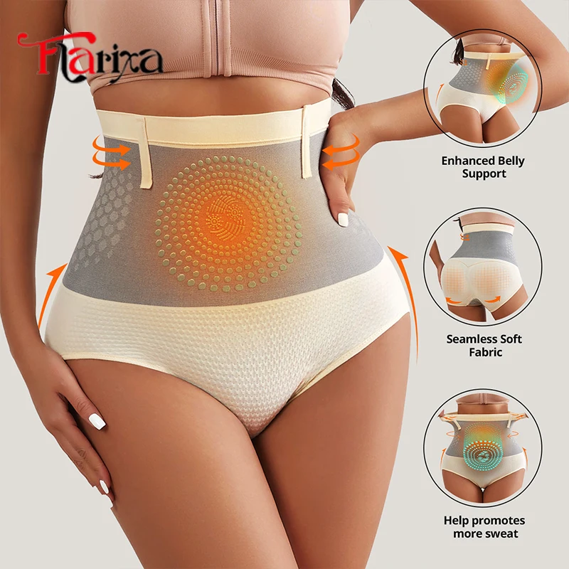 Flarixa Seamless Shapewear Panties Women High Waist Tummy Control Briefs Warm Underwear Body Shaper Comfortable Butt Lifter