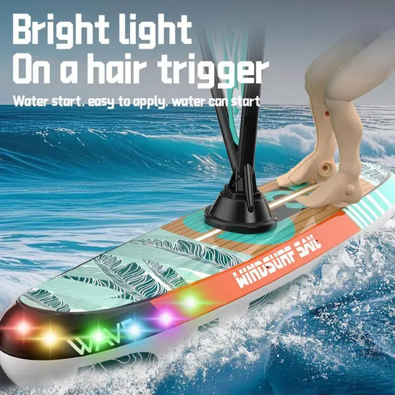 Rc Boot 2.4Ghz Afstandsbediening Zeilboten Schommel Pop Surfplank Waterdicht Zwembad Zeilspel Met Led-verlichting Strand Speelgoed voor Kinderen