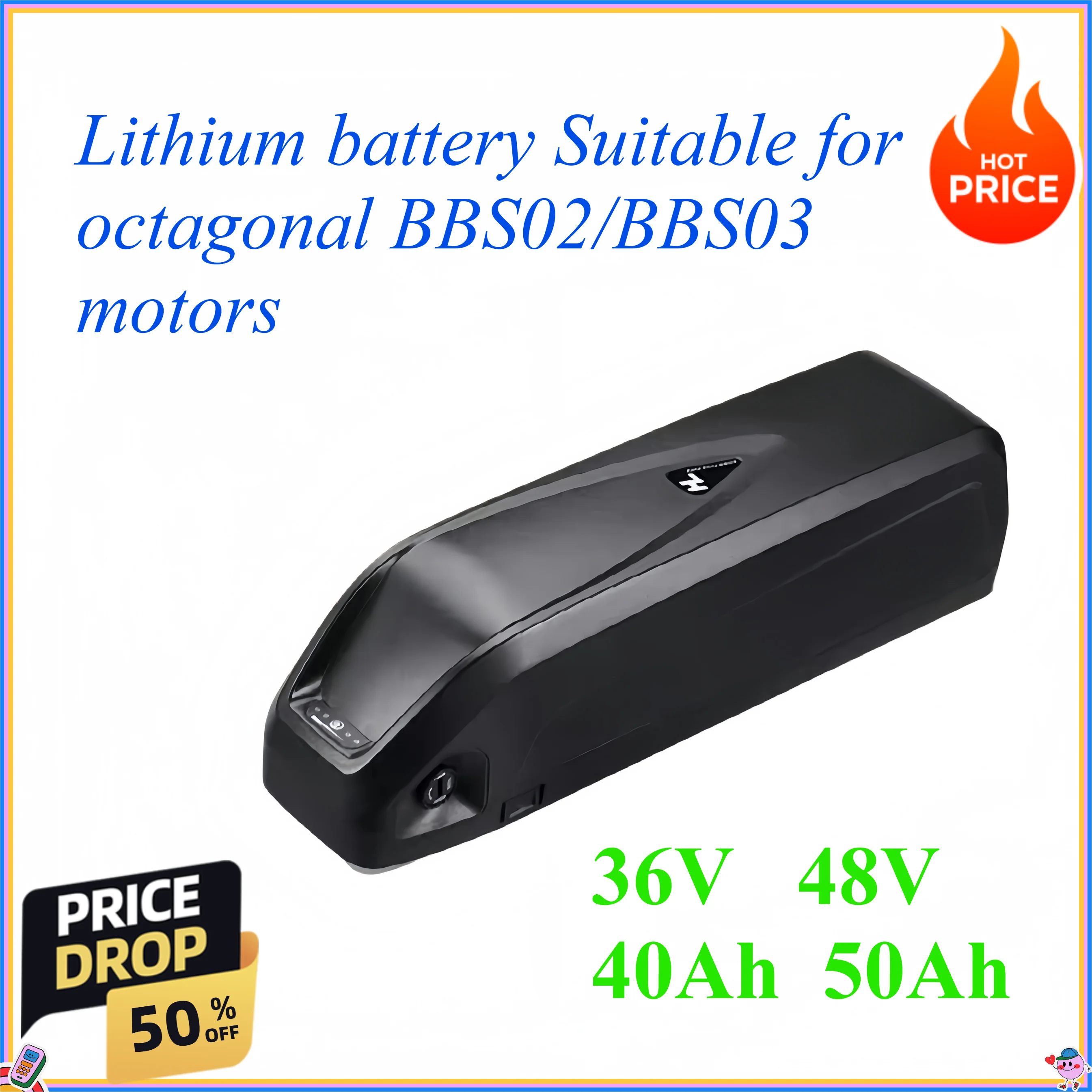 

36V 40Ah/48V 50Ah battery Suitable for octagonal BBS02/BBS03 motors