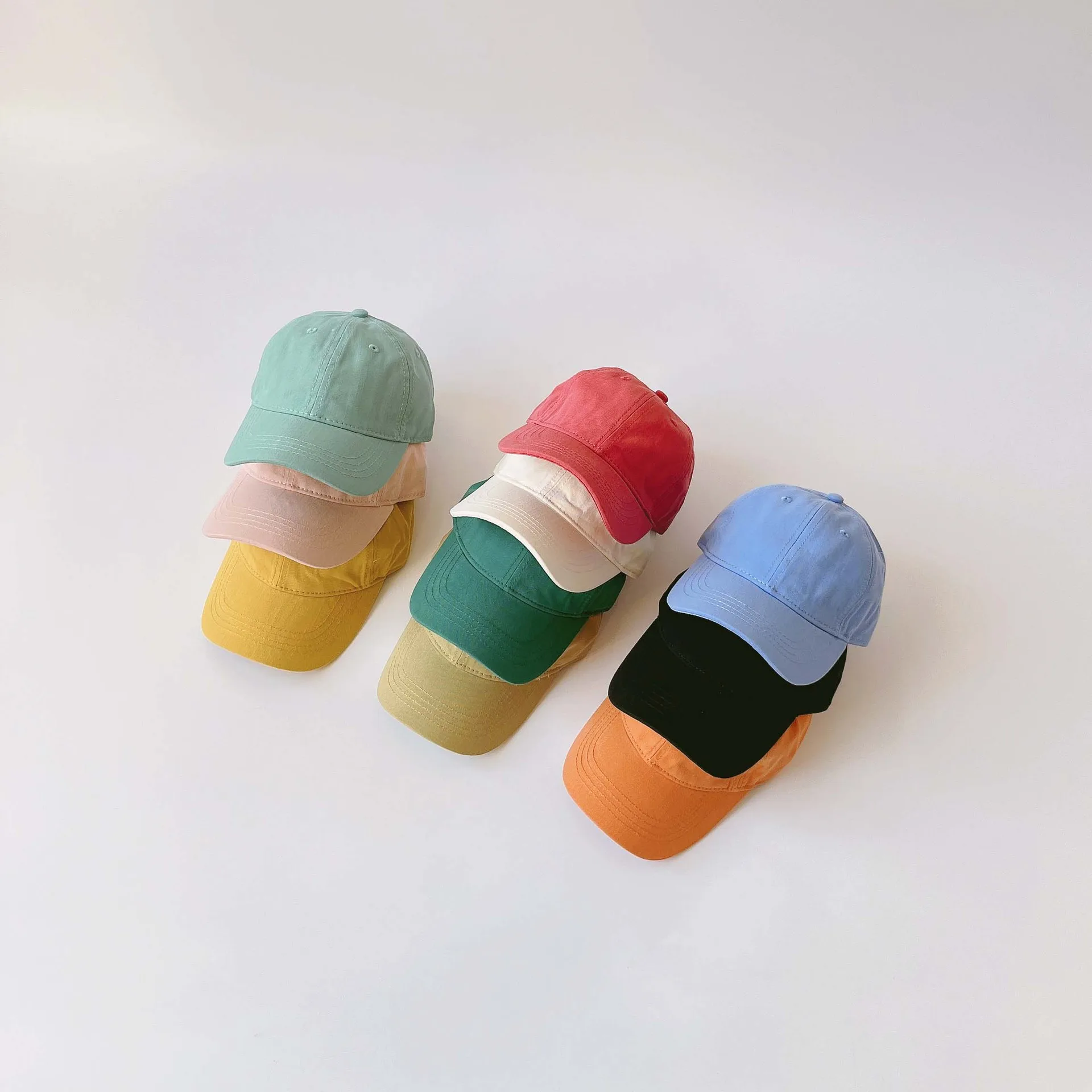 

Spring Summer Children's Baseball Cap Korean Fashion New Candy Color Boys Girls Duck Cap Hip Hop Solid Color Kids Sun Hats